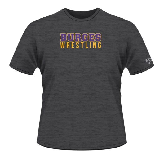 Burges High School Custom Wrestling Grey T-Shirt