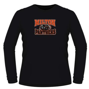 Milton Panthers Custom Long Sleeve Black T-Shirt