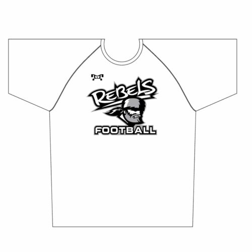 Rebels Football Custom Front Sublimated White Dri-Fit T-Shirt