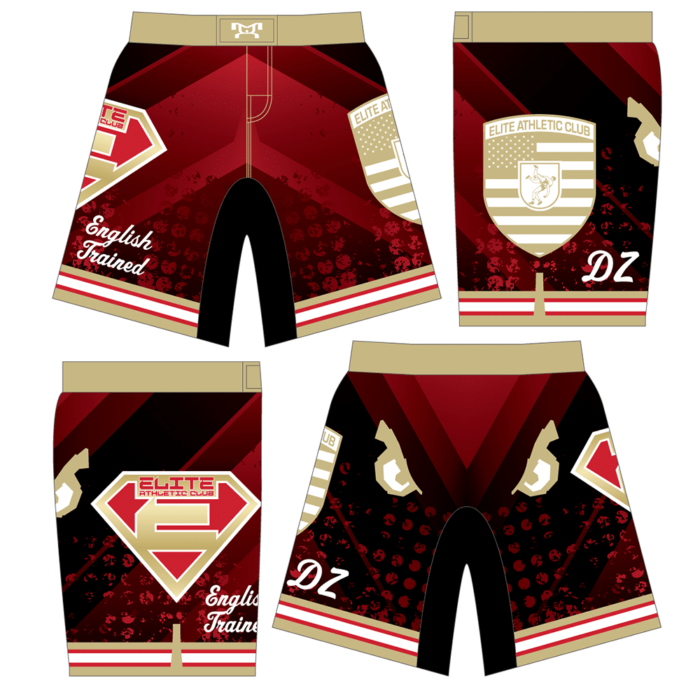 Elite Athletic Club Custom Red Fight Shorts – MyHOUSE Sports Gear