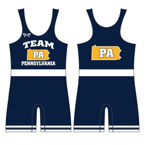 Team Pennsylvania Wrestling Blue Custom Singlet