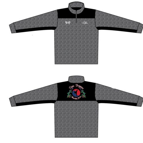 Twin Dragons Custom Heathered Quarter Zip  (Heathered fabric may vary in color & texture)
