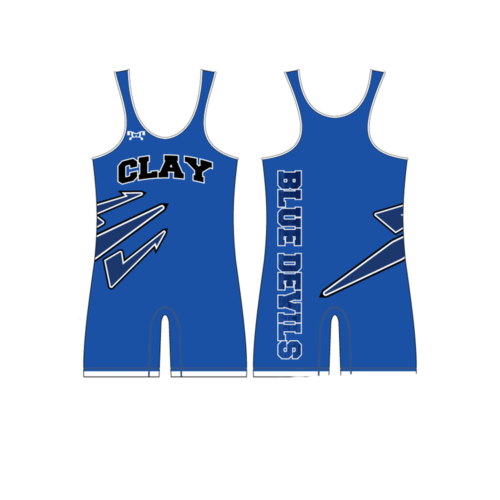 Clay Blue Devils Blue Custom Singlet