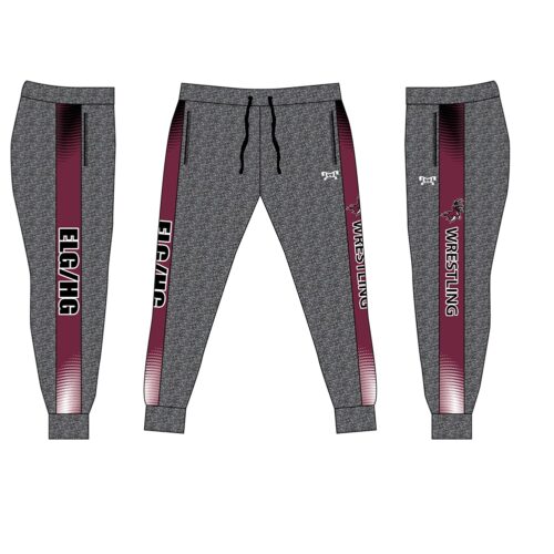 ELG/HG Wrestling Custom Red Joggers   (Heathered fabric may vary in color & texture)