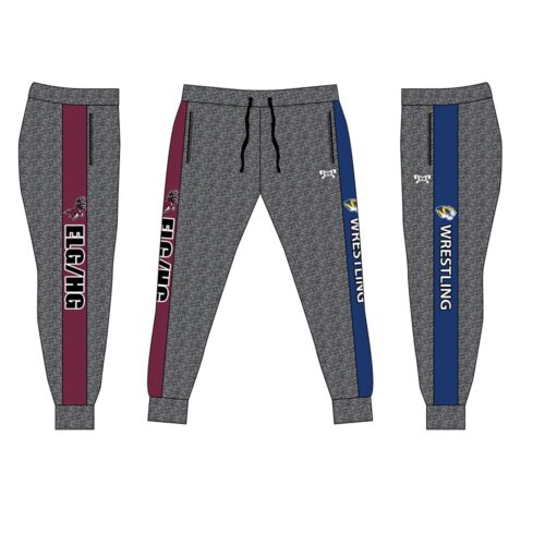 ELG/HG Wrestling Custom Red & Blue Joggers   (Heathered fabric may vary in color & texture)