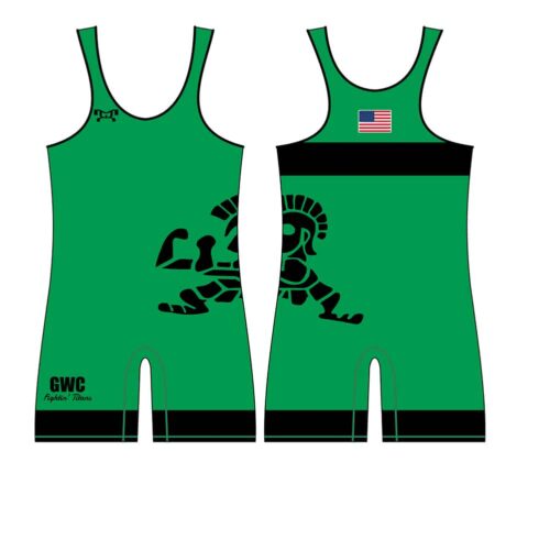 Greenville Wrestling Custom Green Singlet