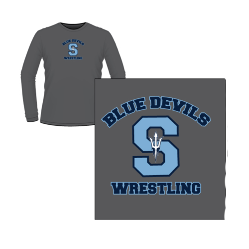Stanley Middle School Custom Screen Printed Grey Long Sleeve T-Shirt