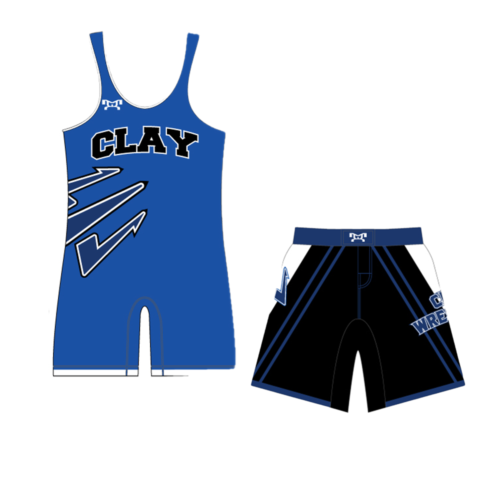 Clay Blue Devils Singlet/ Fight Short Package