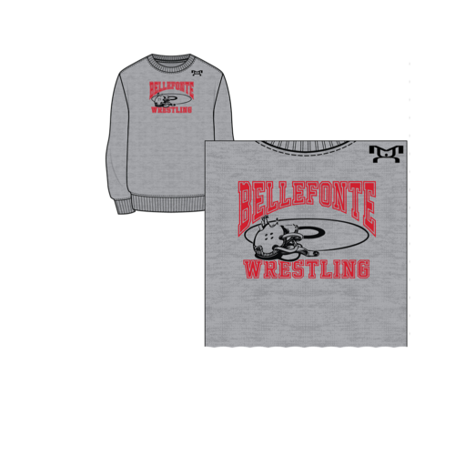Bellefonte Wrestling Sublimated Grey Crewneck