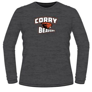 Corry Youth Custom Long Sleeve Grey T-Shirt