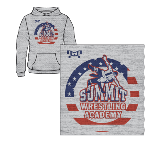 Summit Wrestling Academy Custom Sublimated Decal Grey Hoodie