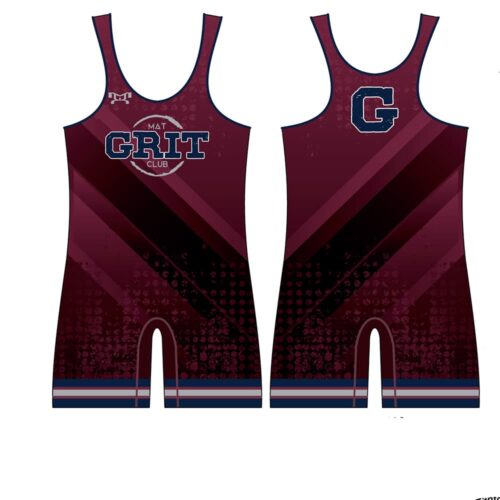 Grit Mat Club Red Custom Mens Singlet