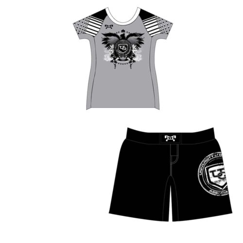 University of Grappling Custom Women's Grey Competition Fight Short Combo