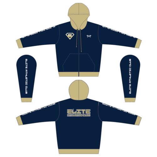 Elite Athletic Club Custom Navy Full Zip Hoodie