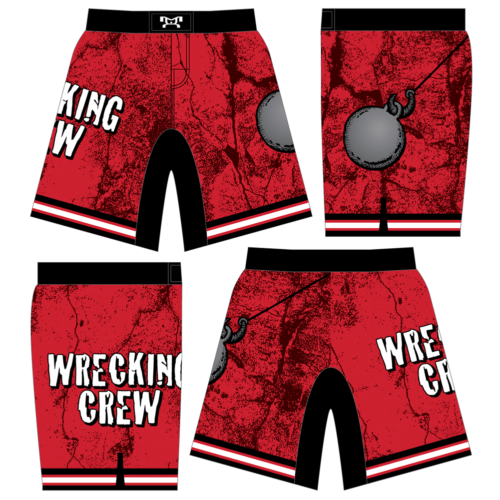 Wrecking Crew Wrestling Club Custom Red Fight Shorts