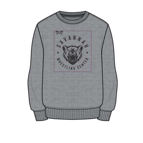 Savannah Wrestling Sublimated Decal Grey Crewneck
