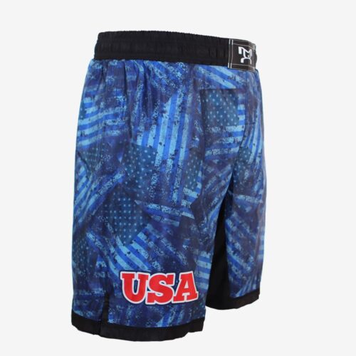 Blue Flag Camo Wrestling Shorts - Image 4