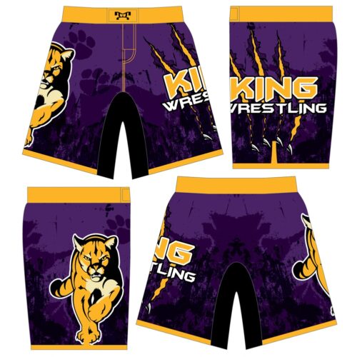 Martin Luther King High School Custom Purple and Black Fight Shorts