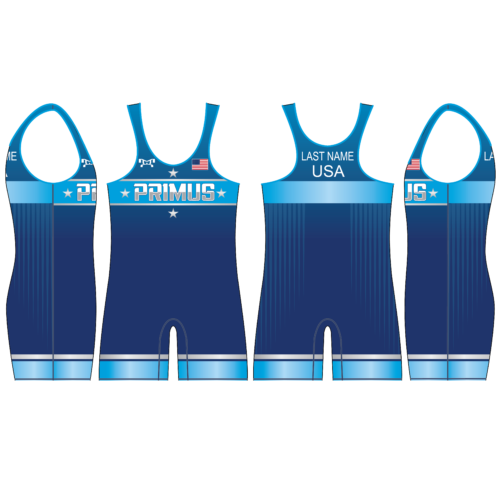 Primus Wrestling Men's Blue Singlet 2024