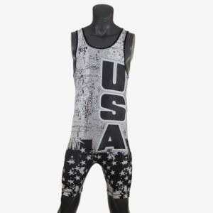 USA Black & White Wrestling Pride Men's Singlet (PRE-ORDER)