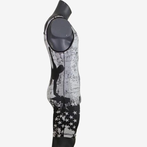 USA Black & White Wrestling Pride Men's Singlet - Image 11