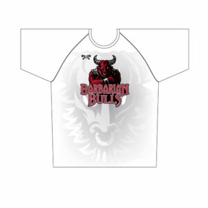 Barbarian Bulls Sublimated White Dri-Fit T-Shirt