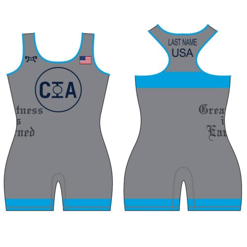 CIA Custom Womens Blue Singlet