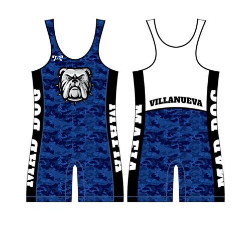 Defiance Mad Dog Wrestling Custom Blue Singlet