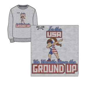 Ground Up Wrestling Sublimated Grey Girls Crewneck