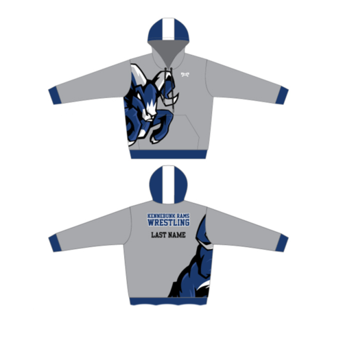 Kennebunk Wrestling Sublimated Ram Hoodie