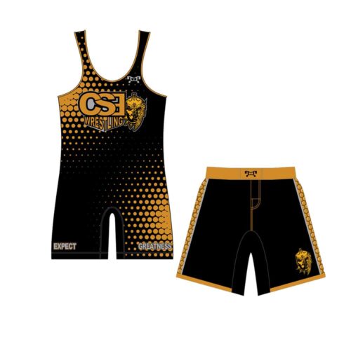 Crosstown Spartan Elite Wrestling Club Singlet and Fight Shorts Combo