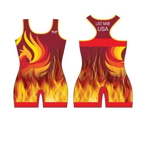 Phoenix Wrestling Club Custom Red Womens Singlet