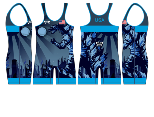 Godzilla Blue Men's Singlet (Pre-Order)