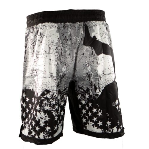 USA Black And White Wrestling Fight Shorts - Image 4