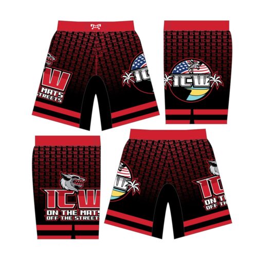 Inner City Wrestling Red Fight Shorts