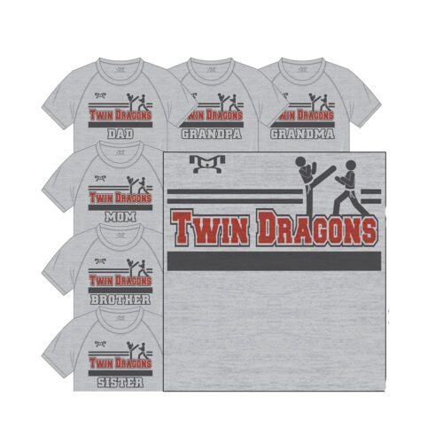 Twin Dragons Custom Sublimated Fan T-Shirt