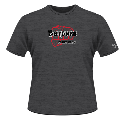 5 Stones Fight Club Custom Grey Screen Printed T-Shirt