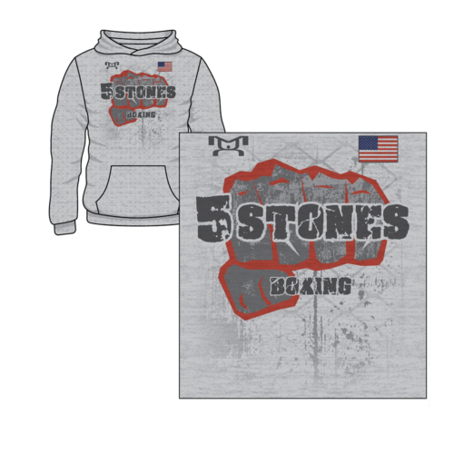 5 Stones Fight Club Boxing Custom Sublimated Decal Hoodie