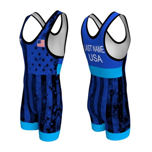 Distressed Flag Blue Freestyle Men's Singlet (PRE-ORDER) - Image 5