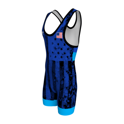 Distressed Flag Blue Freestyle Men's Singlet (PRE-ORDER)