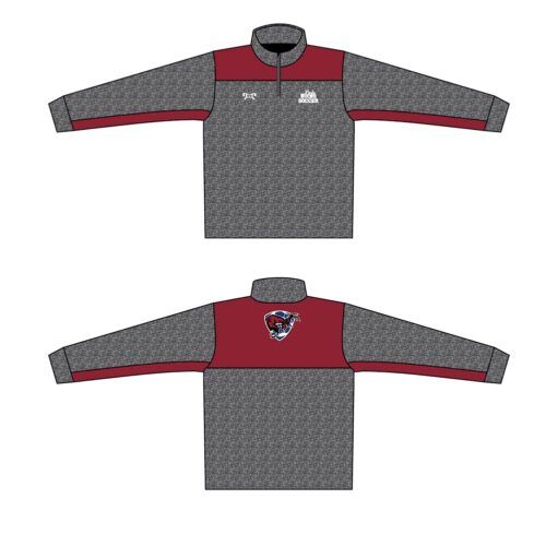 Dunmore HS Girl Soccer Custom Red Heathered Quarter Zip  (Heathered fabric may vary in color & texture)