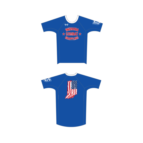 Indiana Combat Grappling Blue Custom Compression Shirt