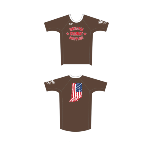 Indiana Combat Grappling Brown Custom Compression Shirt