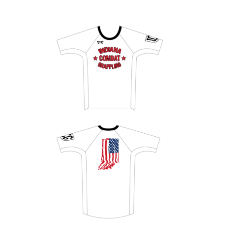 Indiana Combat Grappling White Custom Compression Shirt