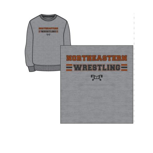 Northeastern Bobcats Sublimated Grey Crewneck