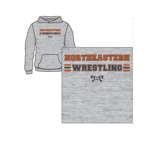 Northeastern Bobcats Sublimated Decal Grey Hoodie