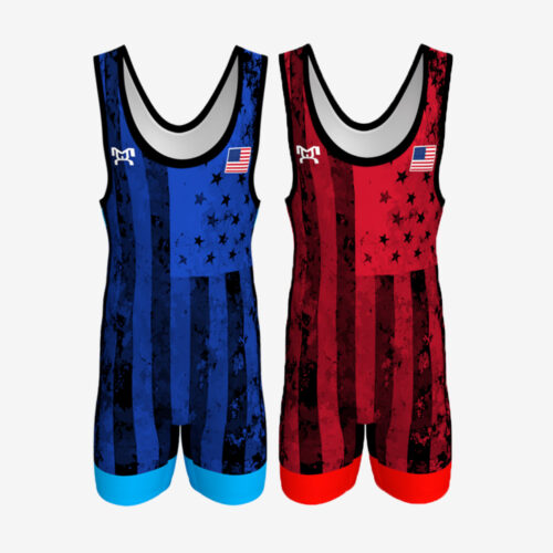 Distressed Flag Freestyle Singlet Combo