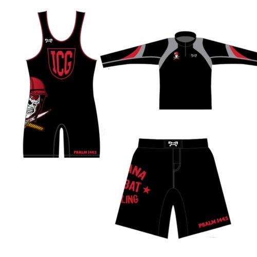 Indiana Combat Grappling Singlet, Fight Shorts, QZ Combo