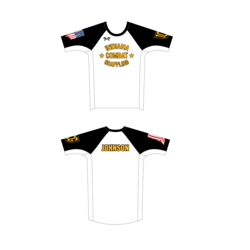 Indiana Combat Grappling Black Sleeve Custom Compression Shirt
