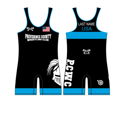 Providence County Wrestling Club Men's Blue Custom Singlet